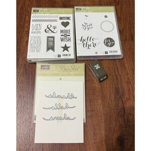 Stampin Up Messages Greetings Thinkit Dies And Stamps Clover Punch
